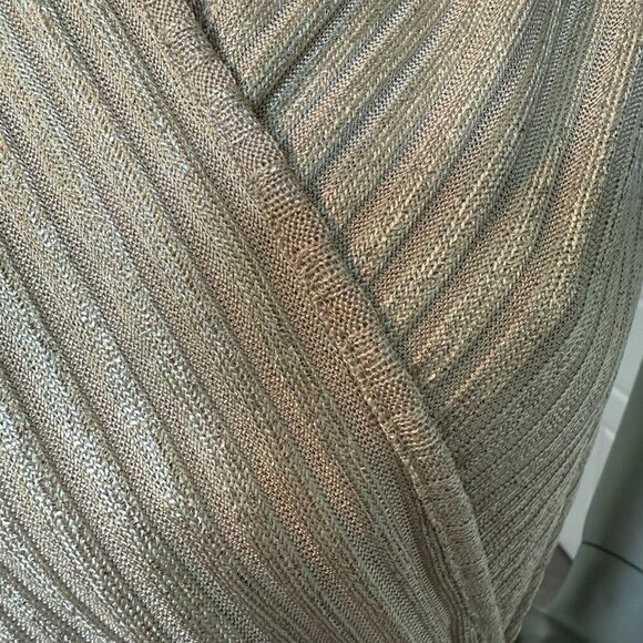 RAMY BROOK Alma Metallic Rib Mini Dress Soft Gold Bodycon Size M NWT - Picture 7 of 9